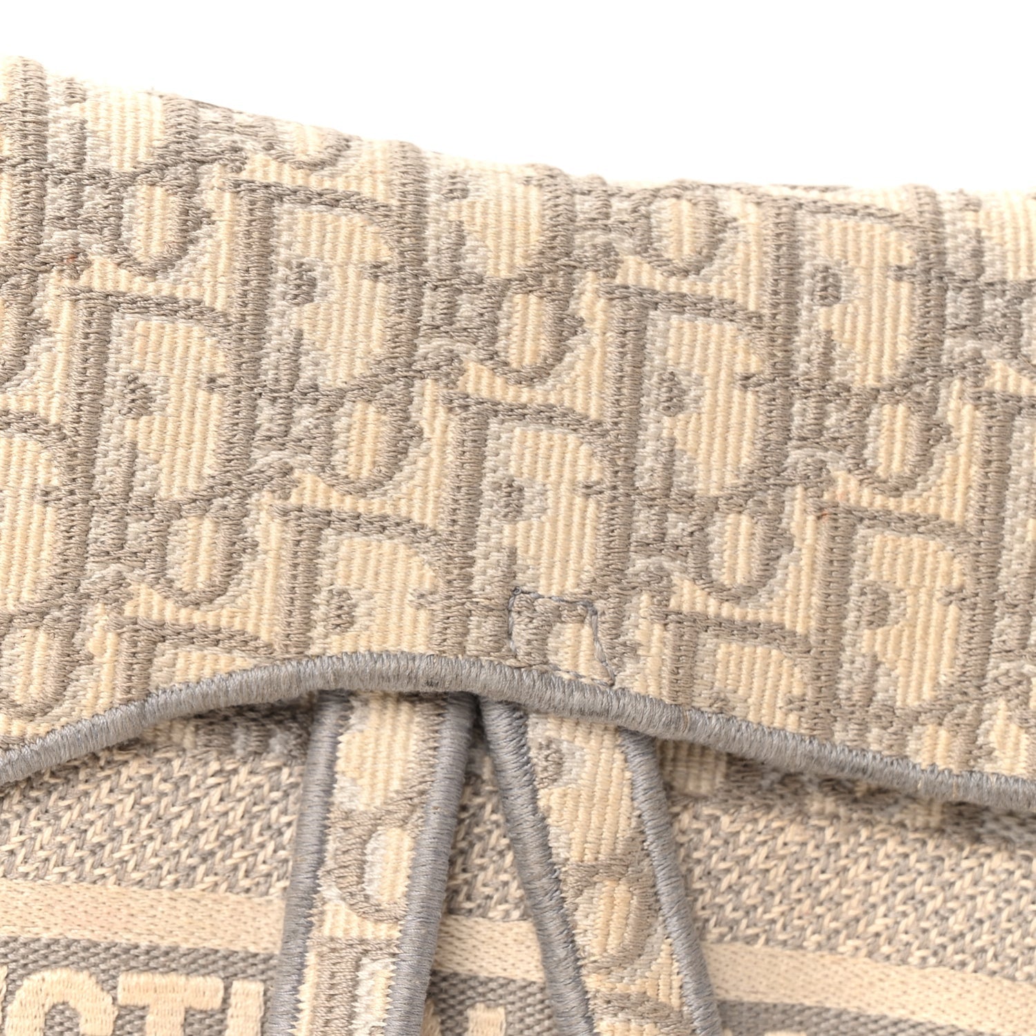 Christian Dior Oblique Embroidered Saddle Bag Gray 6 of 8