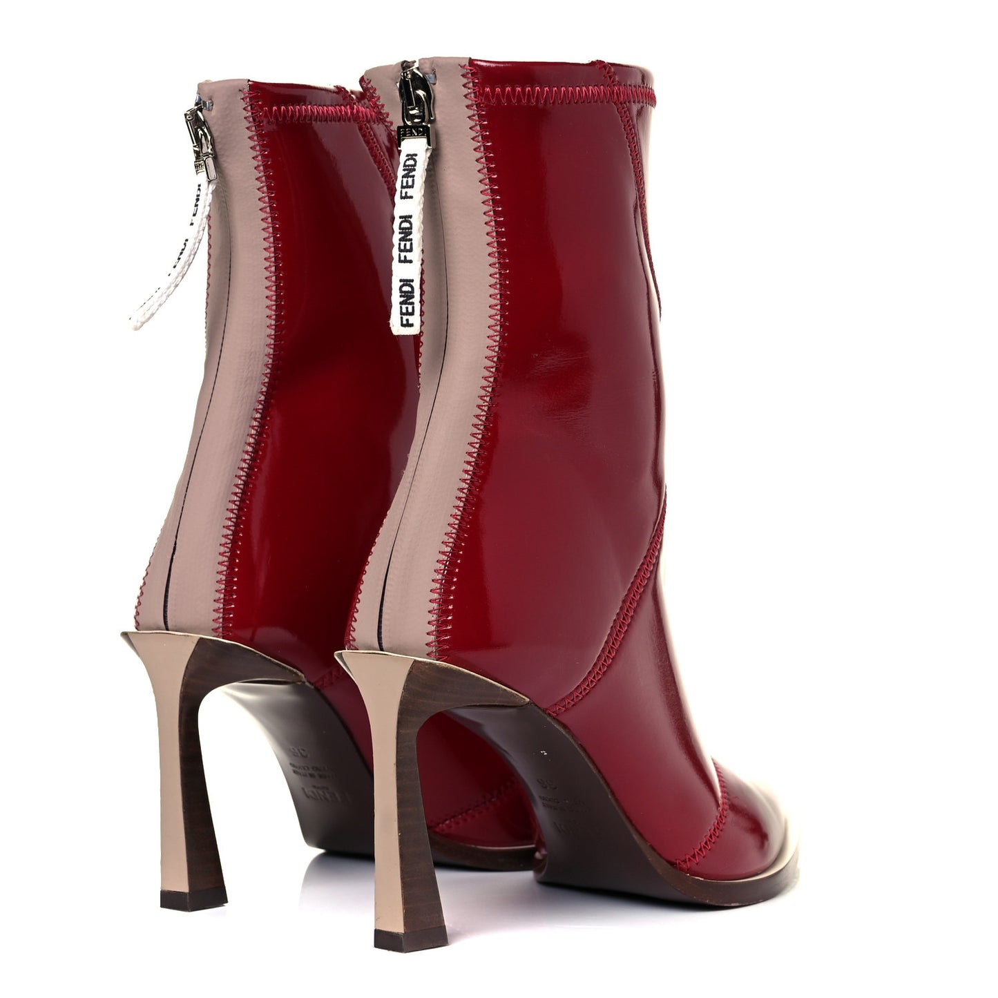 Glossy Neoprene FFrame Ankle Boots 36 Rosso Ciliegia
