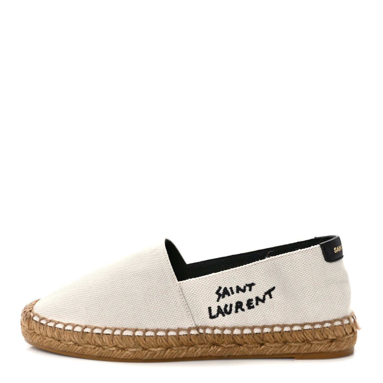 Saint Laurent Canvas Nappa Elba Light Logo Embroidered Espadrilles 36 Ecru 1 of 12