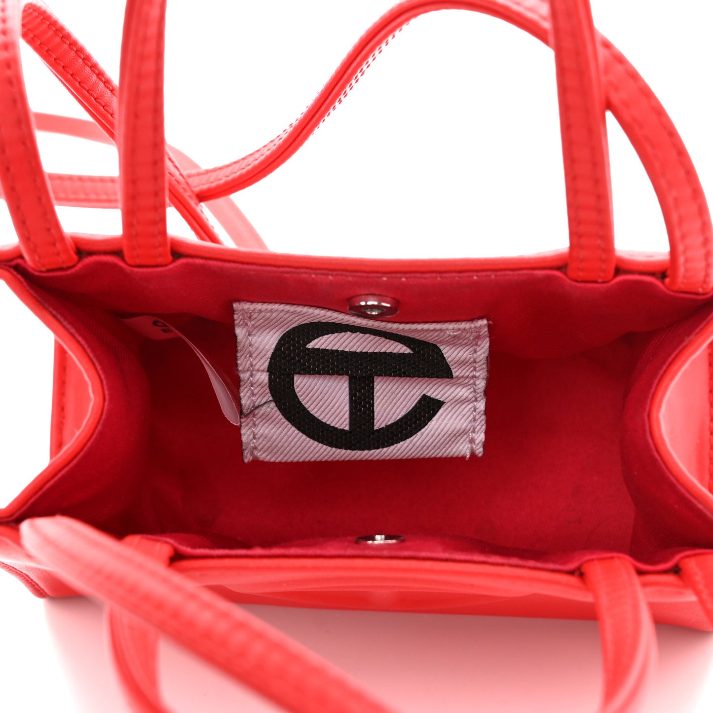 Vegan Leather Small Shopping Bag Red