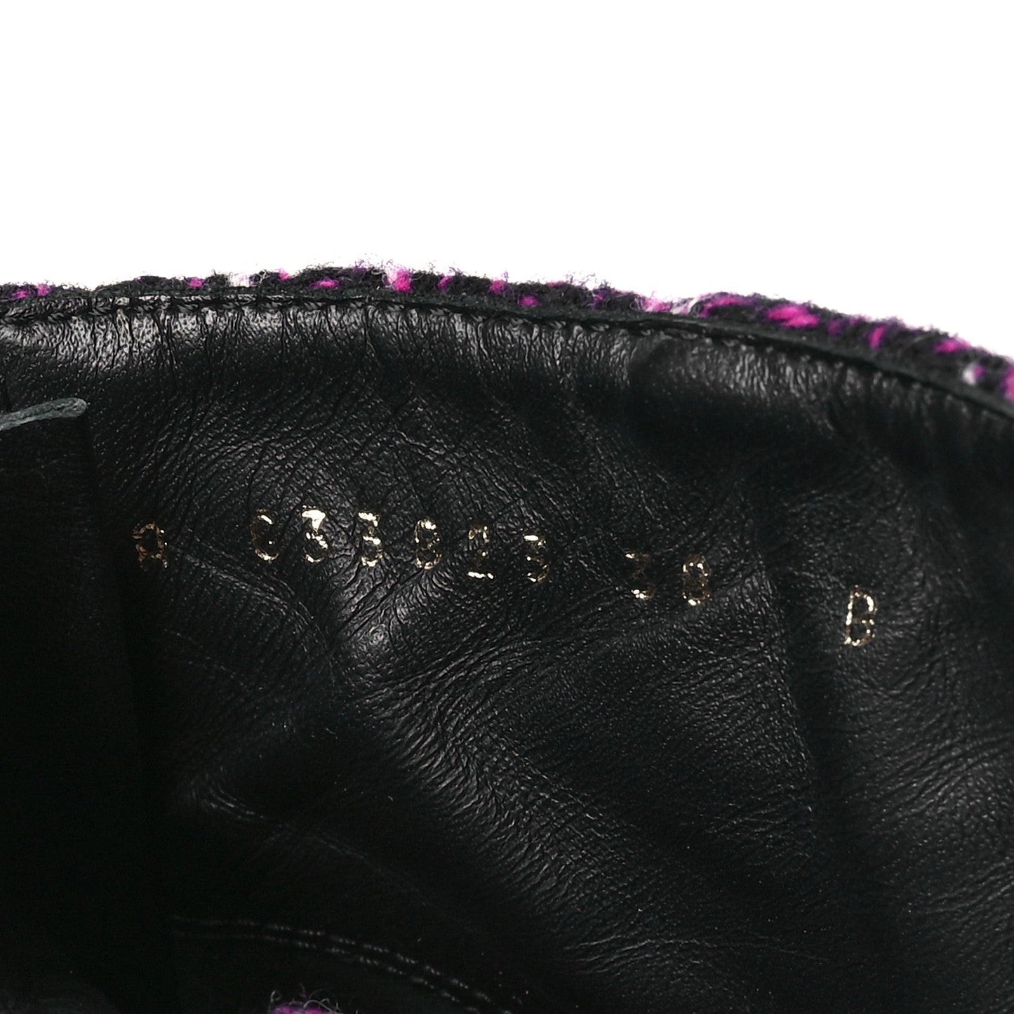 Tweed Pearl Combat Short Boots 38 Purple Black