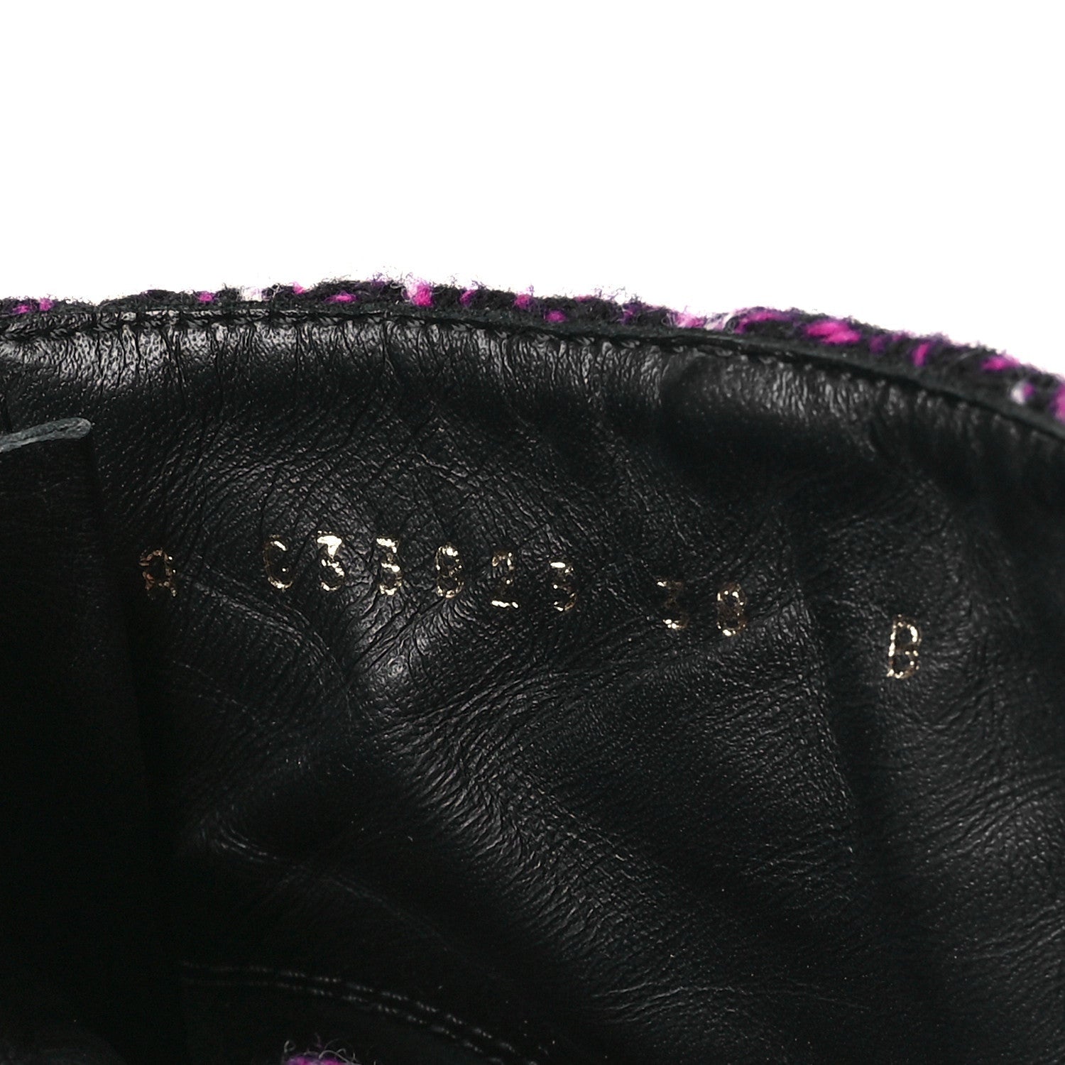 Chanel Tweed Pearl Combat Short Boots 38 Purple Black 7 of 7