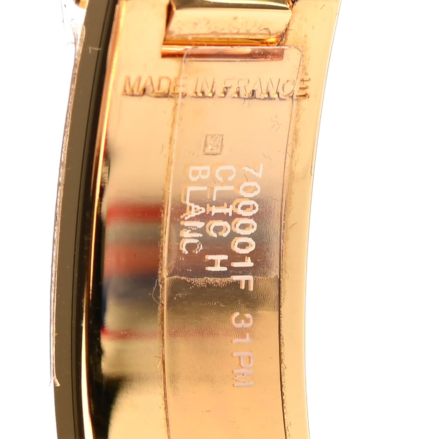 Enamel Narrow Clic Clac H Bracelet PM White