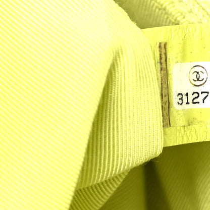 Chanel Shiny Lambskin Quilted Medium  19 Flap  Neon Yellow 6 of 10
