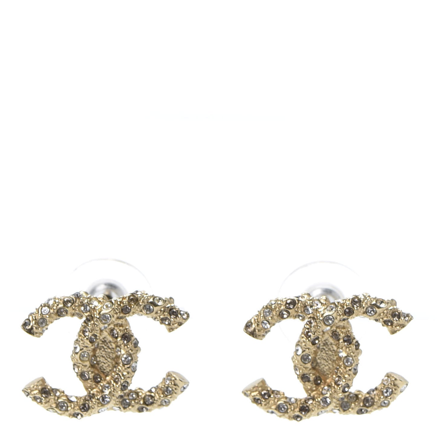 Crystal CC Earrings Light Gold