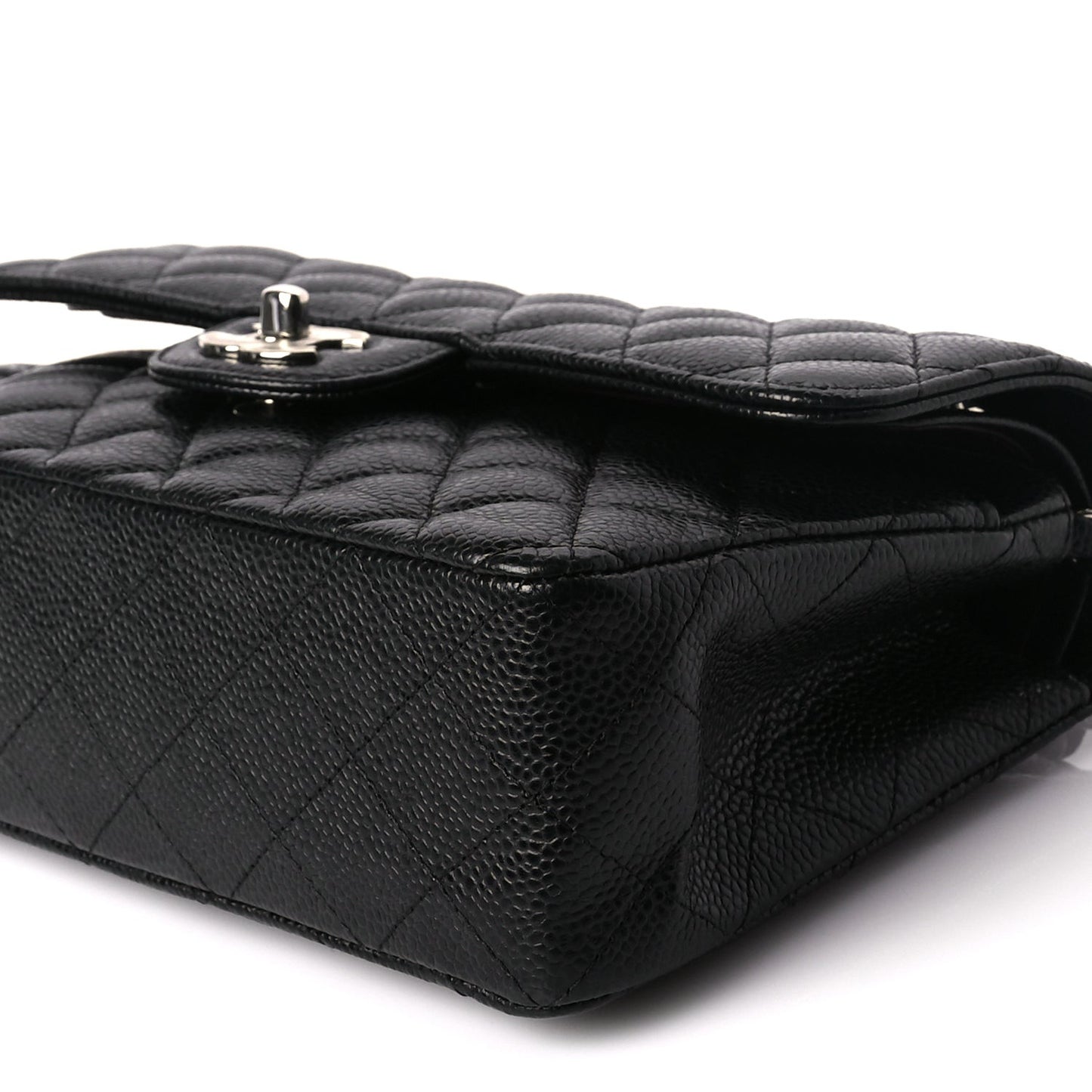 Caviar Quilted Small Double Flap Black