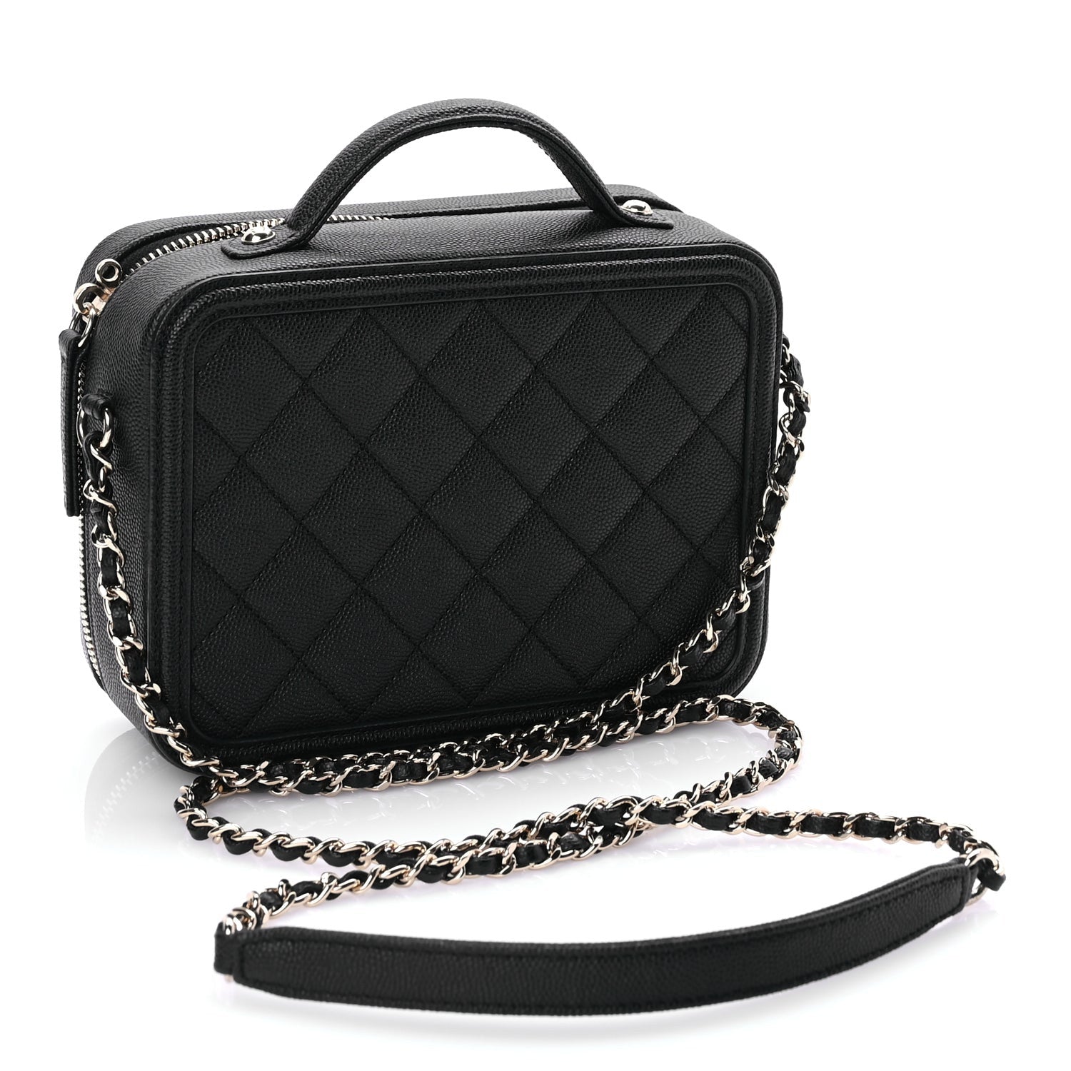 Chanel Caviar Quilted Small CC Filigree Vanity Case Black 2 of 10