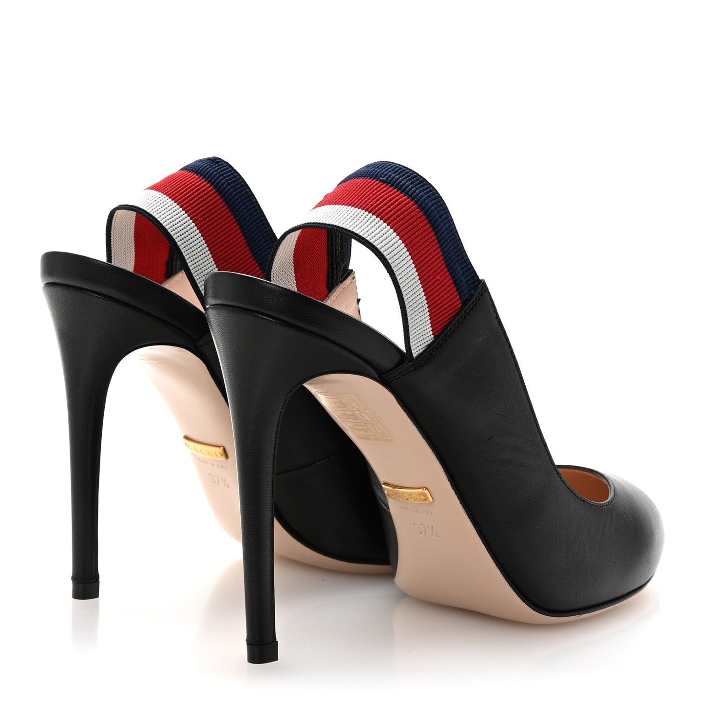 Malaga Kid Web Sylvie High Heel Slingback Pumps 37.5 Black