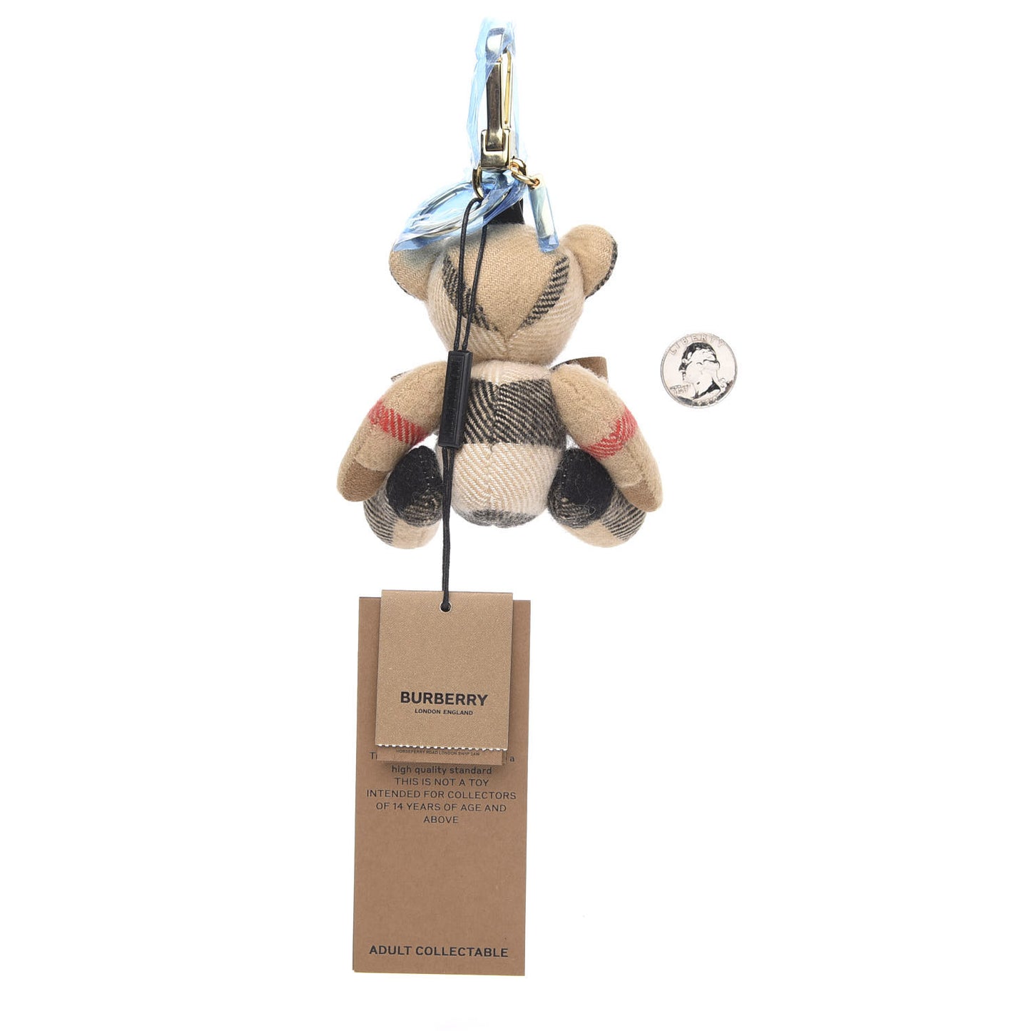 Cashmere House Check Thomas Bear Bag Charm Camel Gold