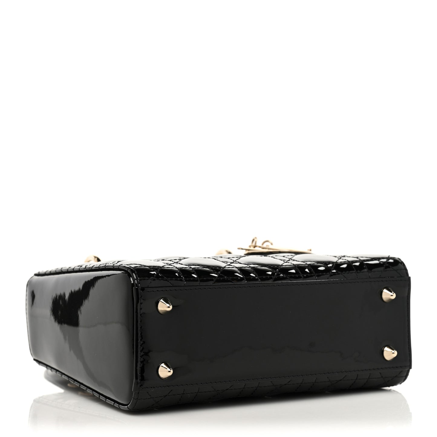 Patent Cannage Small Lady Dior Black