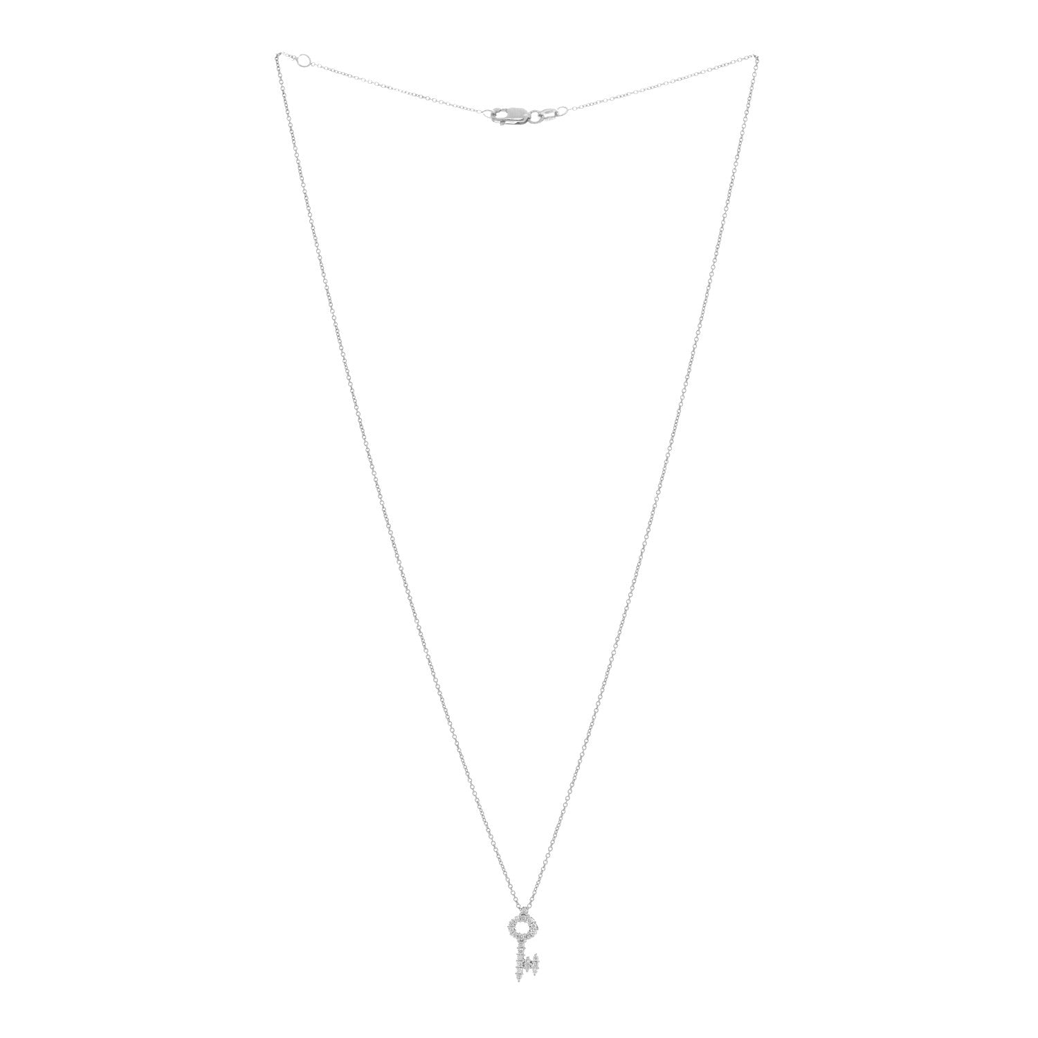 Roberto Coin 18K White Gold Diamond Tiny Treasures Baby Key Pendant Necklace 2 of 4