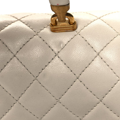 Chanel Lambskin Quilted Medium Boy Studded Handle Flap Black Gold 13 of 14