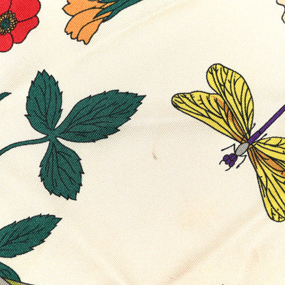 Gucci Silk Flora Gothic Square Scarf Ivory Red 7 of 8