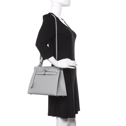 Hermes Epsom Kelly Sellier 32 Bleu Glacier 2 of 9