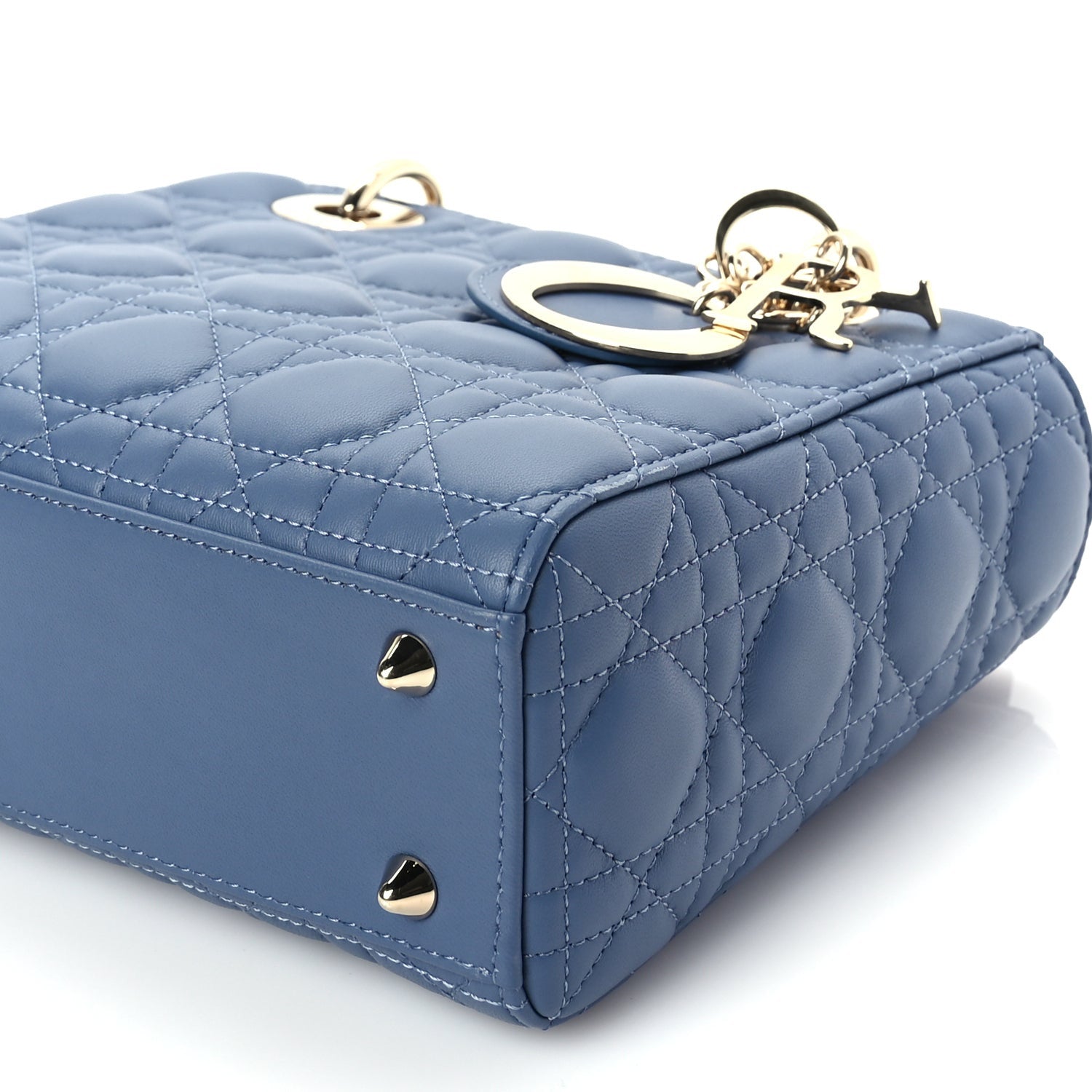 Christian Dior Lambskin Cannage Small My ABCDior Lady Dior Denim Blue 8 of 8
