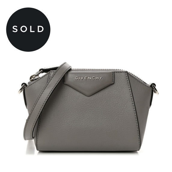 Givenchy Sugar Goatskin Nano Antigona Pearl Grey