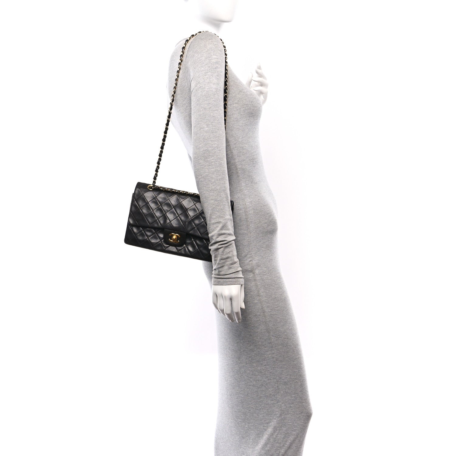 Chanel Lambskin Quilted Medium Double Flap Black 2 of 12