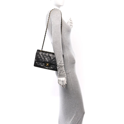 Chanel Lambskin Quilted Medium Double Flap Black 2 of 12