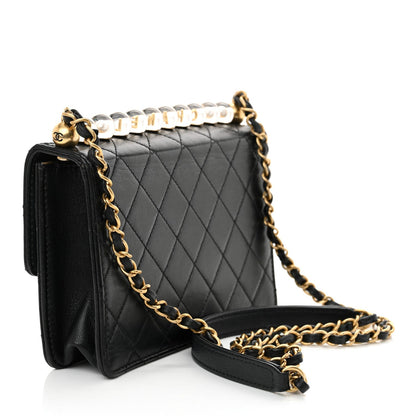 Chanel Lambskin Quilted Small Chic Pearls Flap Black 3 of 7