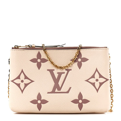 Louis Vuitton Empreinte Monogram Giant Double Zip Pochette Creme Bois de Rose 1 of 11