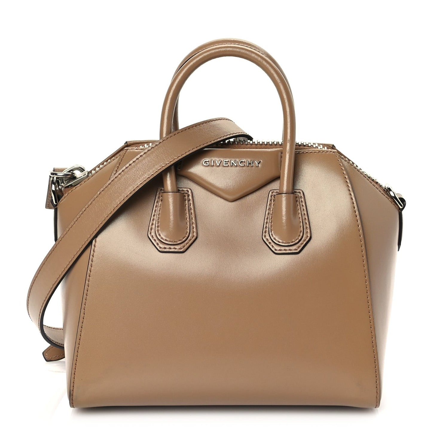 Shiny Lord Calfskin Mini Antigona Nude