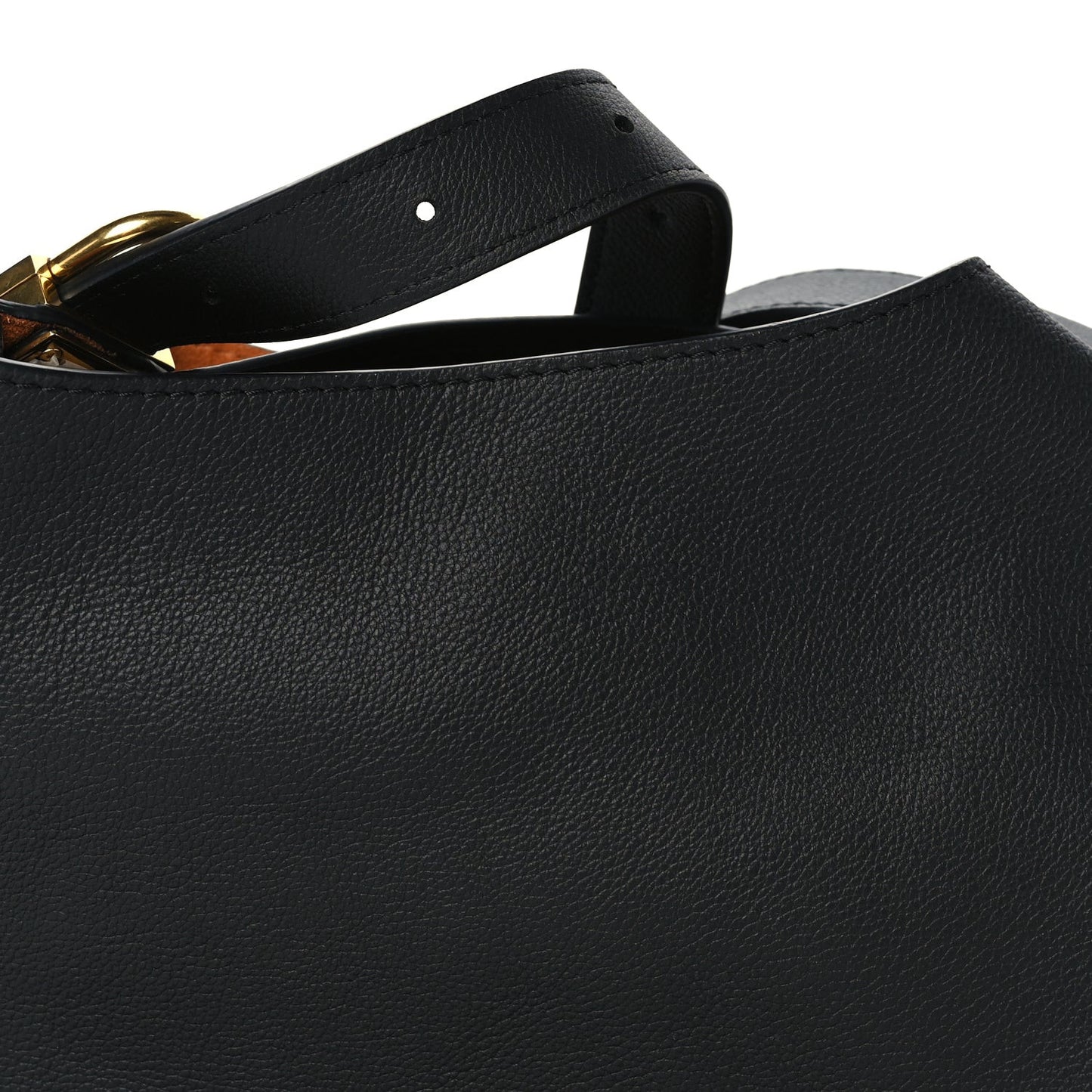 Grained Calfskin Low Key Hobo PM Black