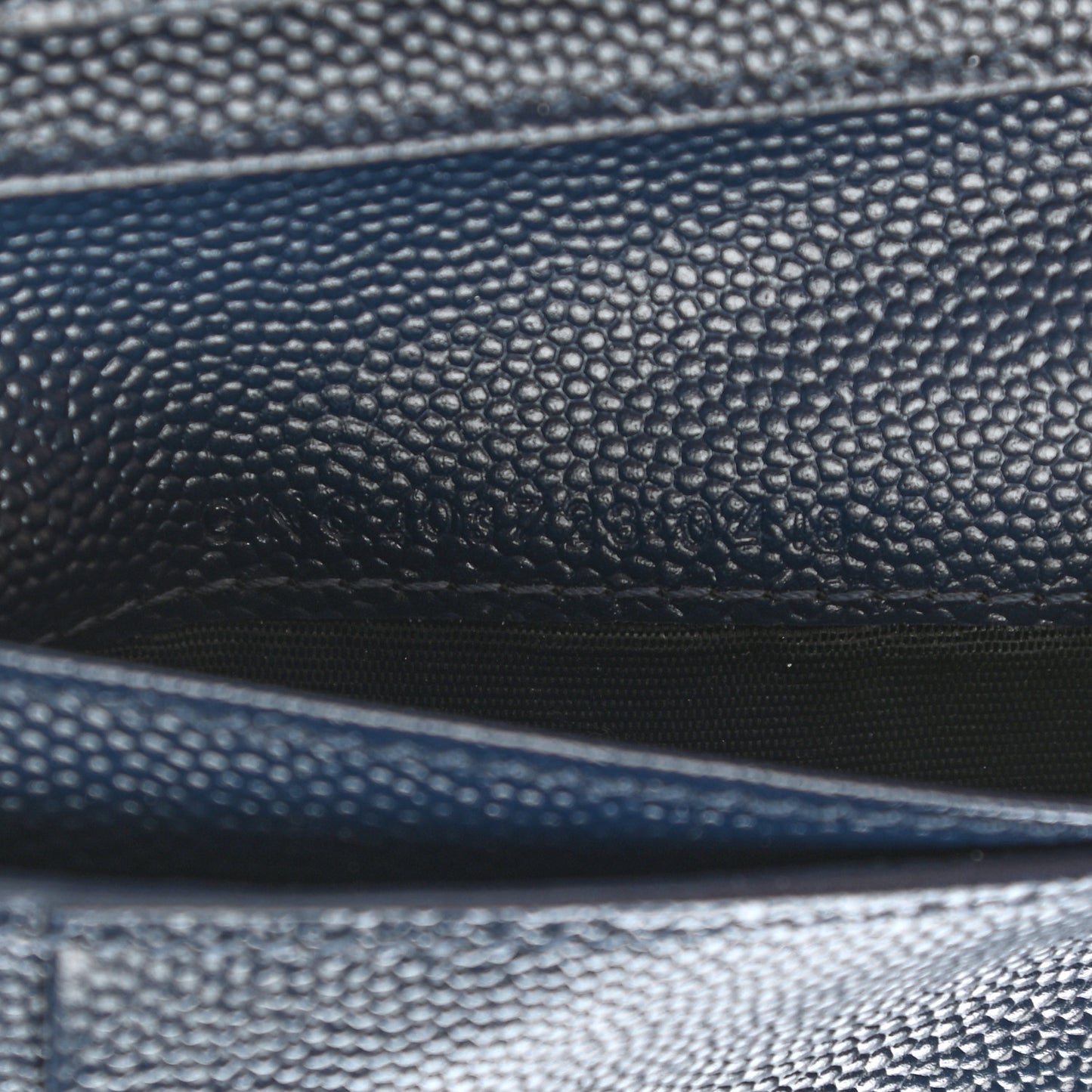 Grain De Poudre Matelasse Chevron Monogram Compact Zip Around Wallet Deep Marine