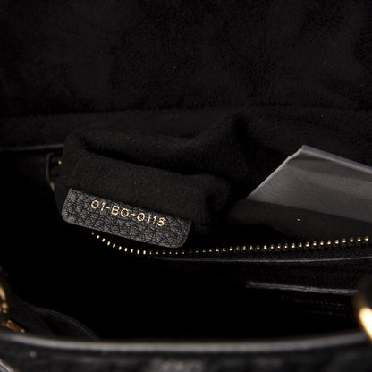 Christian Dior Grained Calfskin Cannage Medium Supple Lady Dior Black 8 of 14