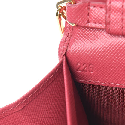 Prada Saffiano Metal Oro Chain Wallet Peonia 8 of 12