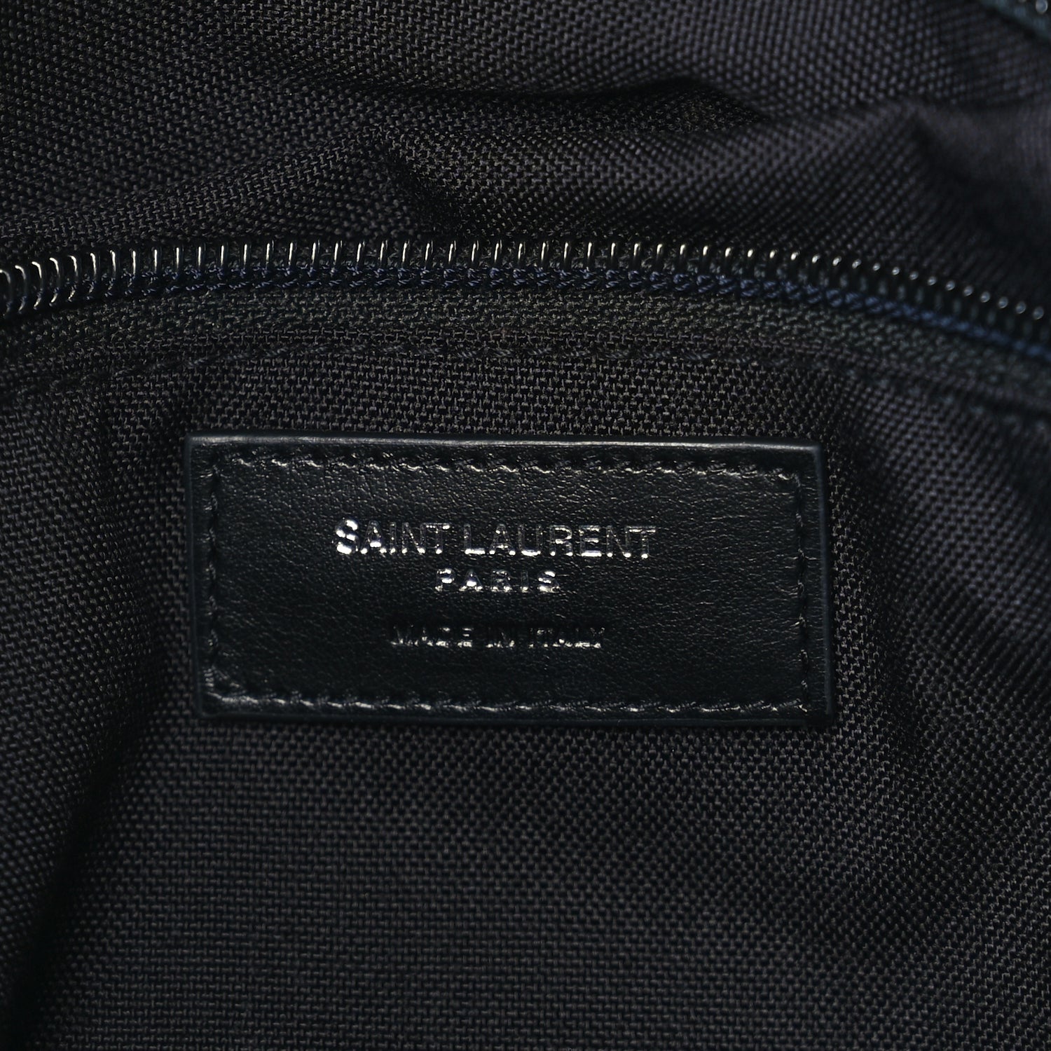 Saint Laurent Canvas Calfskin Rivington Race Convertible Backpack Black Navy 5 of 8