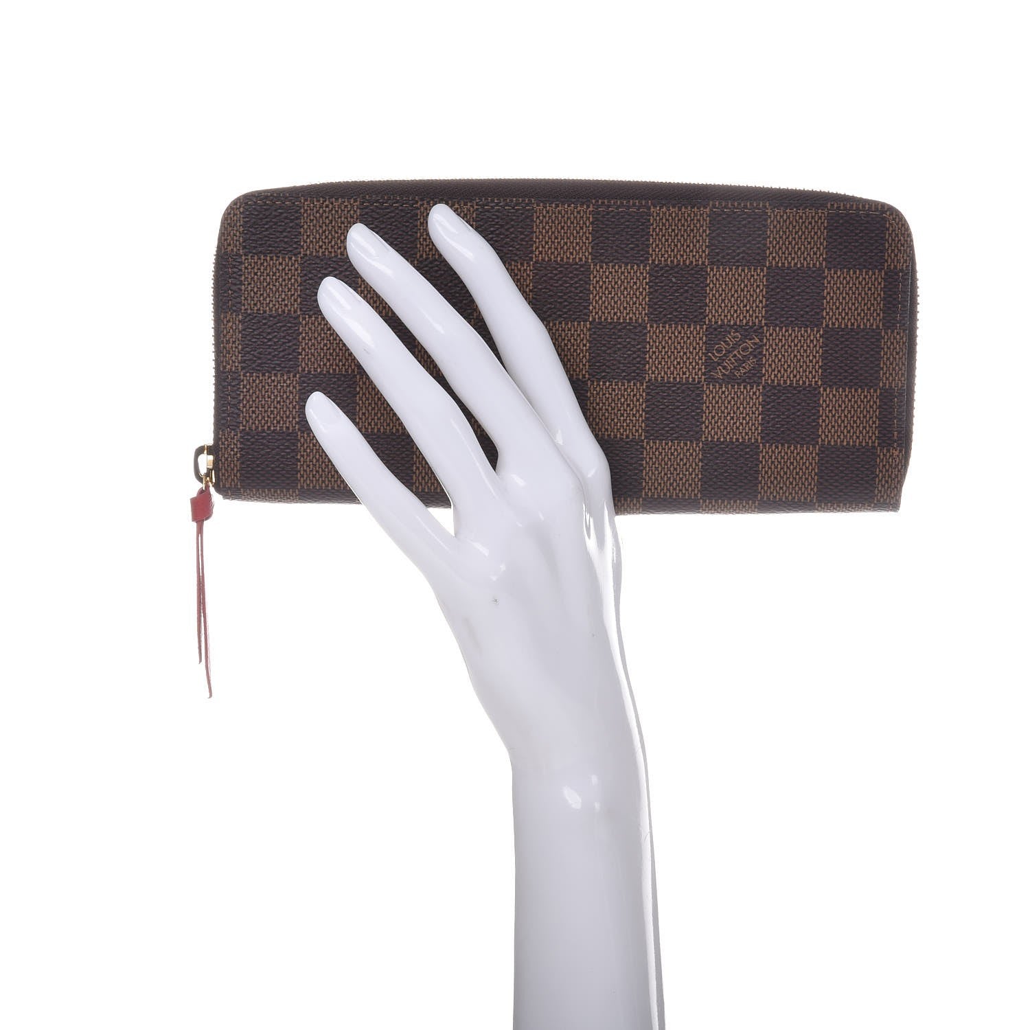 Louis Vuitton Damier Ebene Clemence Wallet Cherry 2 of 8