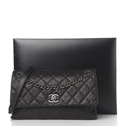 Chanel Crumpled Lambskin Quilted Medium Single Flap Black 13 of 13