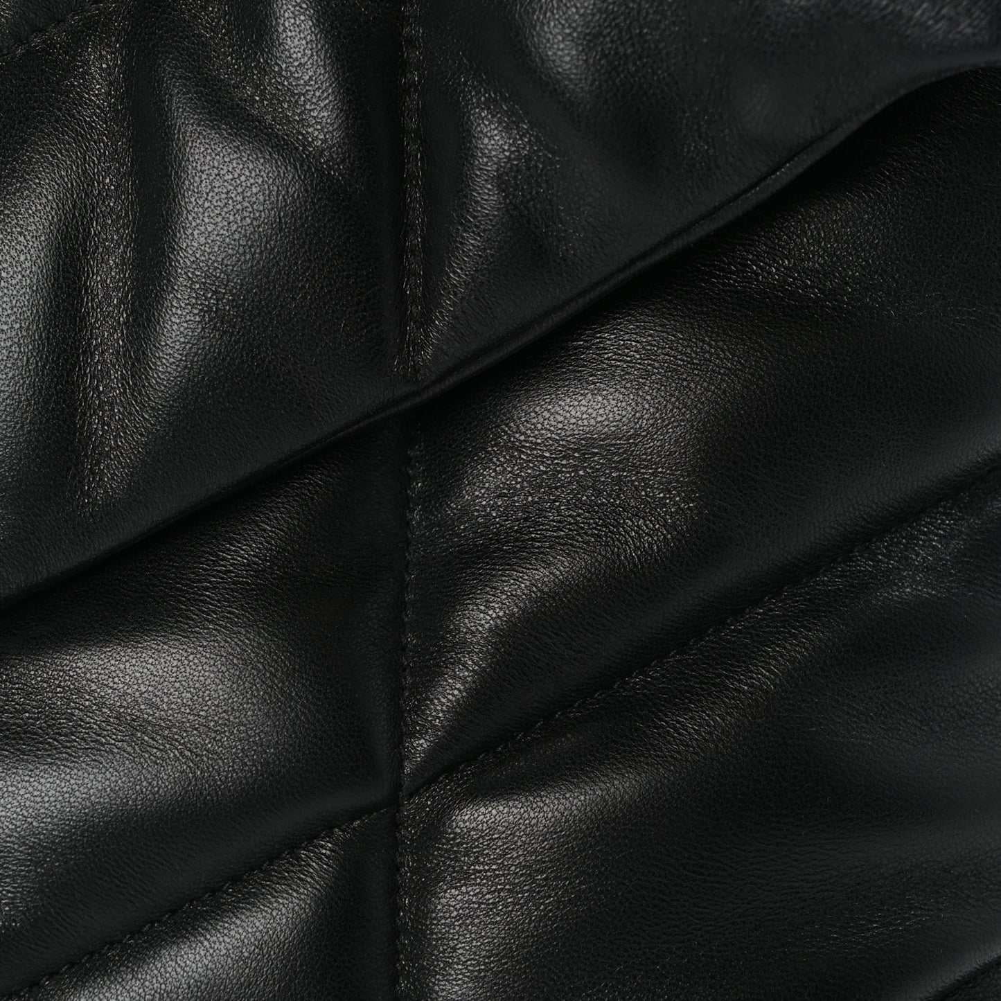 Lambskin Quilted Medium Loulou Puffer Monogram Chain Satchel Black