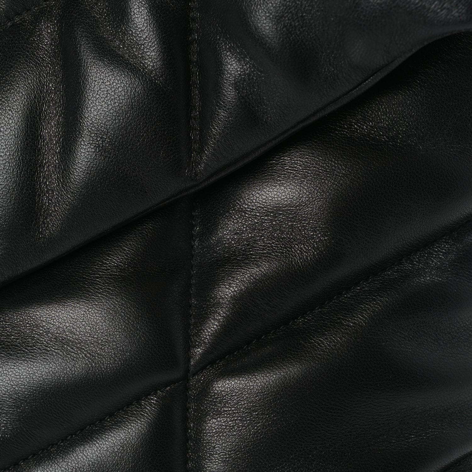 Saint Laurent Lambskin Quilted Medium Loulou Puffer Monogram Chain Satchel Black 6 of 8