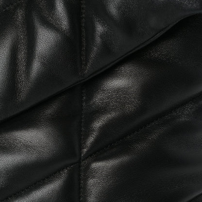Saint Laurent Lambskin Quilted Medium Loulou Puffer Monogram Chain Satchel Black 6 of 8