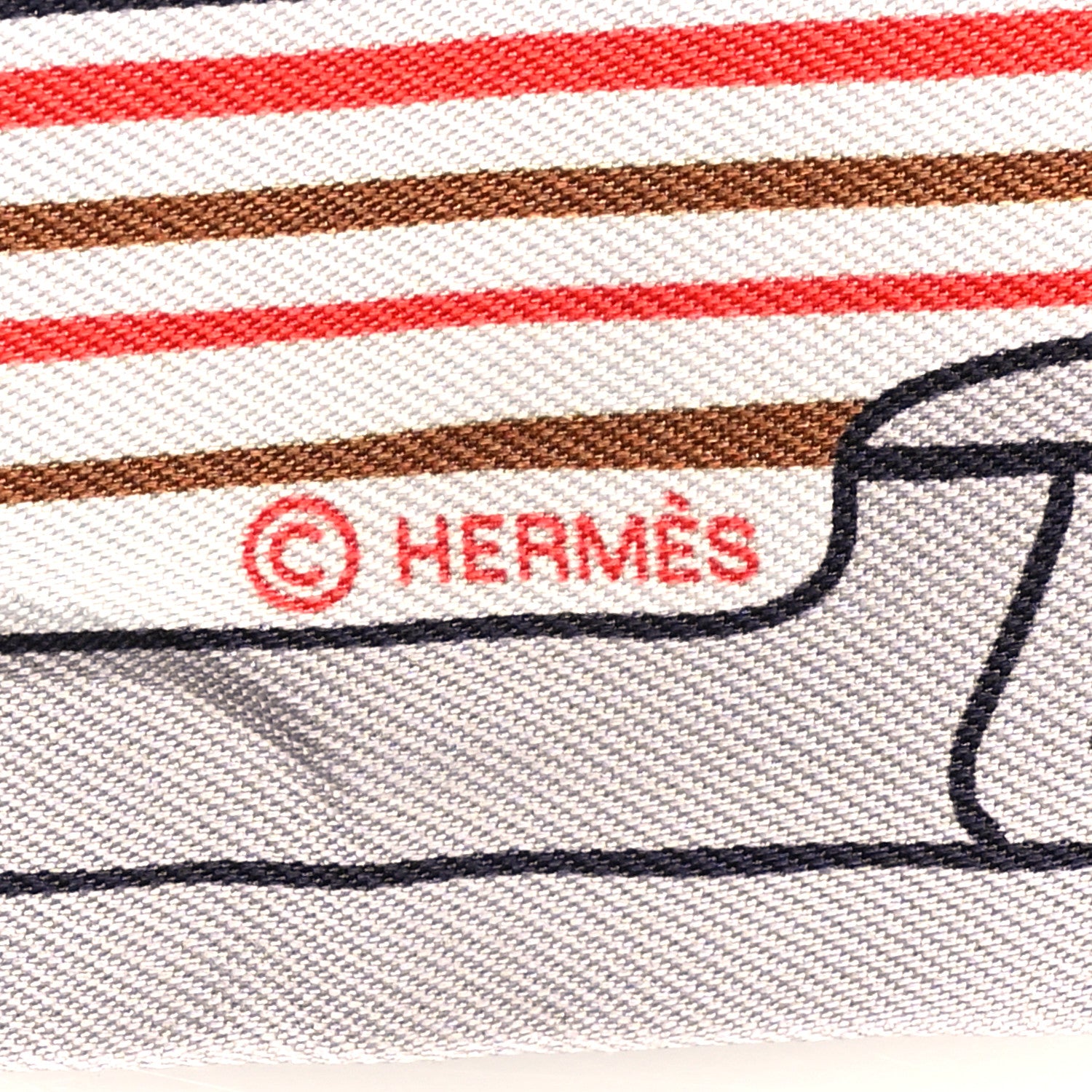 Hermes Silk Les Chiens Parisiens Twilly Gris Perle Bleu Jaune 4 of 4