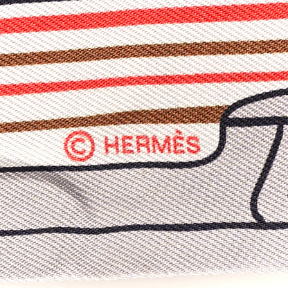 Hermes Silk Les Chiens Parisiens Twilly Gris Perle Bleu Jaune 4 of 4