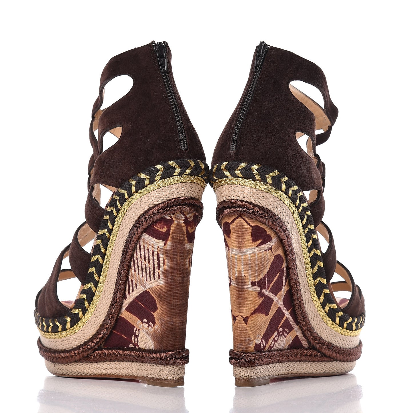 Suede Tosca 140 Platform Wedge Sandals 38 Chocolate