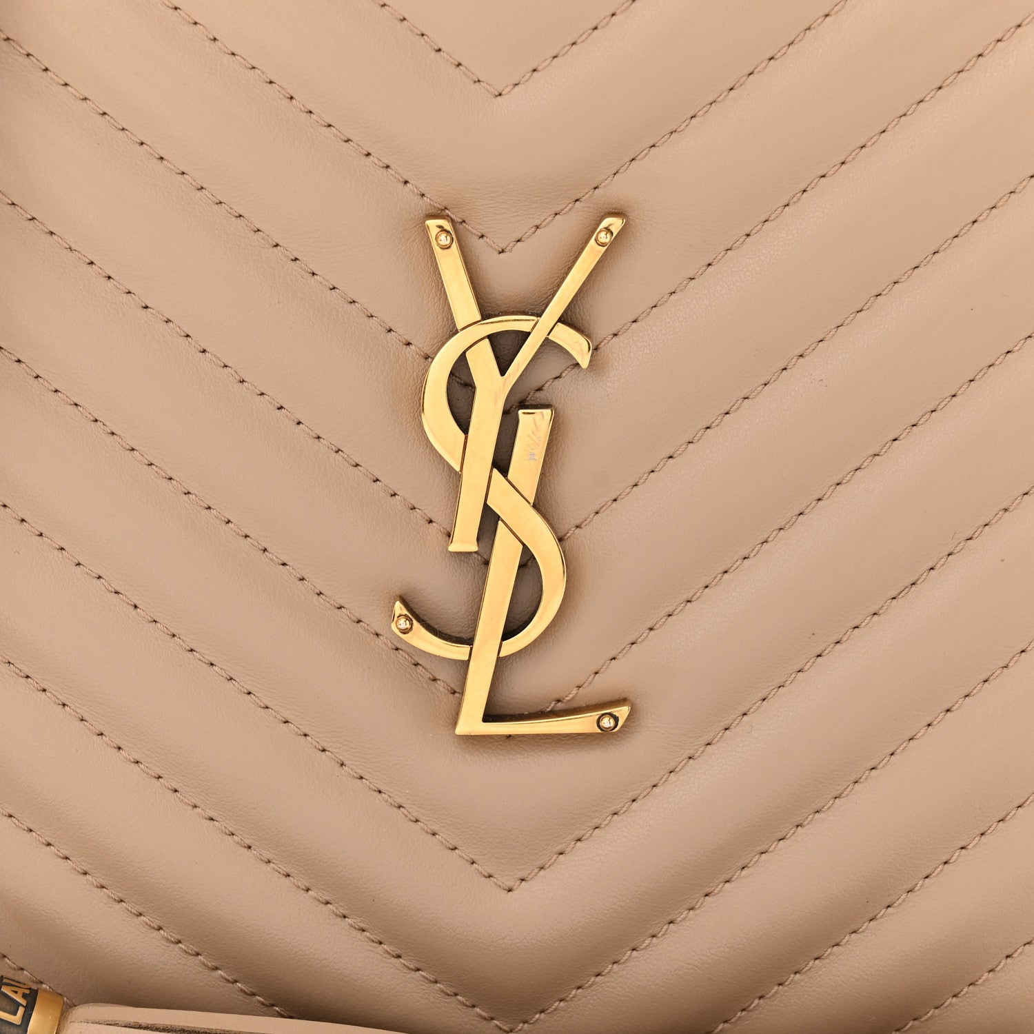 Saint Laurent Calfskin Matelasse Monogram Lou Camera Bag Dark Beige 8 of 16