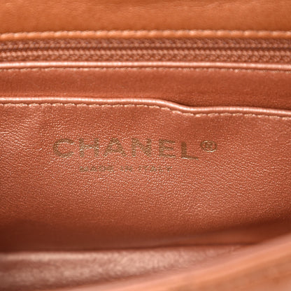 Chanel Metallic Lambskin Quilted Mini Rectangular Flap Copper 6 of 7