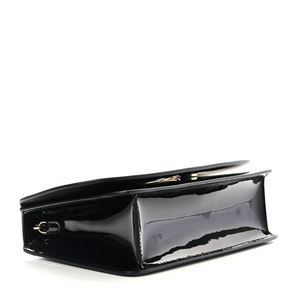 Salvatore Ferragamo Patent Calfskin Mini Vela Flap Bag Black 4 of 9