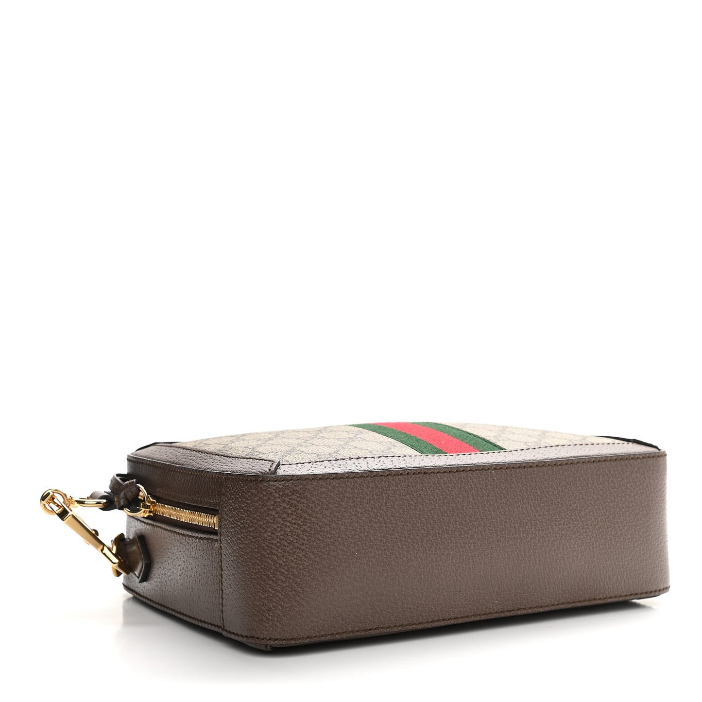 GG Supreme Web Small Ophidia Top Handle Shoulder Bag Brown