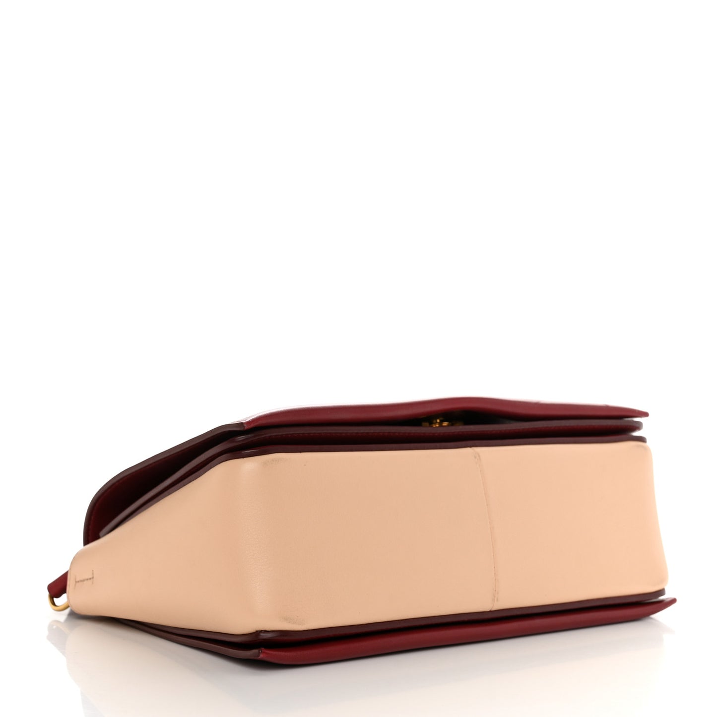 Shiny Smooth Calfskin Medium Frame Shoulder Bag Ruby Nude