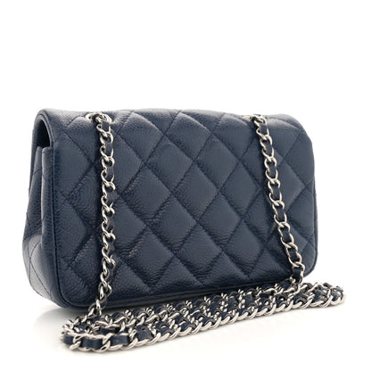 Chanel Caviar Quilted Extra Mini Flap Blue 3 of 11