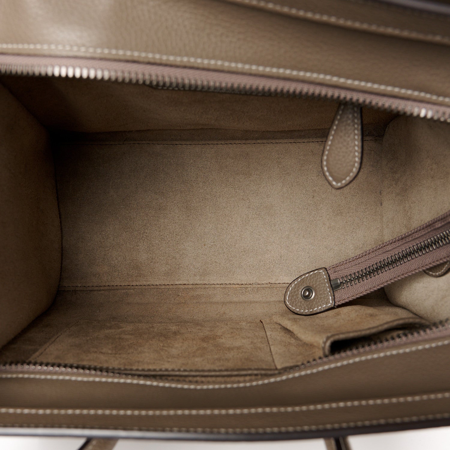 Celine Drummed Calfskin Micro Luggage Souris 5 of 10