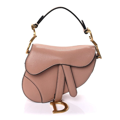 Christian Dior Goatskin Micro Saddle Bag Rose Des Vents 1 of 7