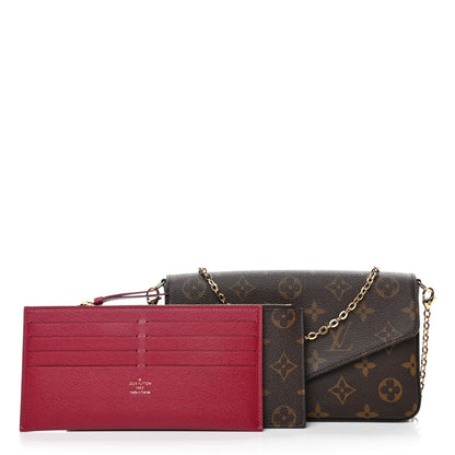 Louis Vuitton Monogram Pochette Felicie Chain Wallet Fuchsia 2 of 5