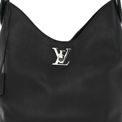 Louis Vuitton Calfskin Lockme Hobo Black 7 of 14