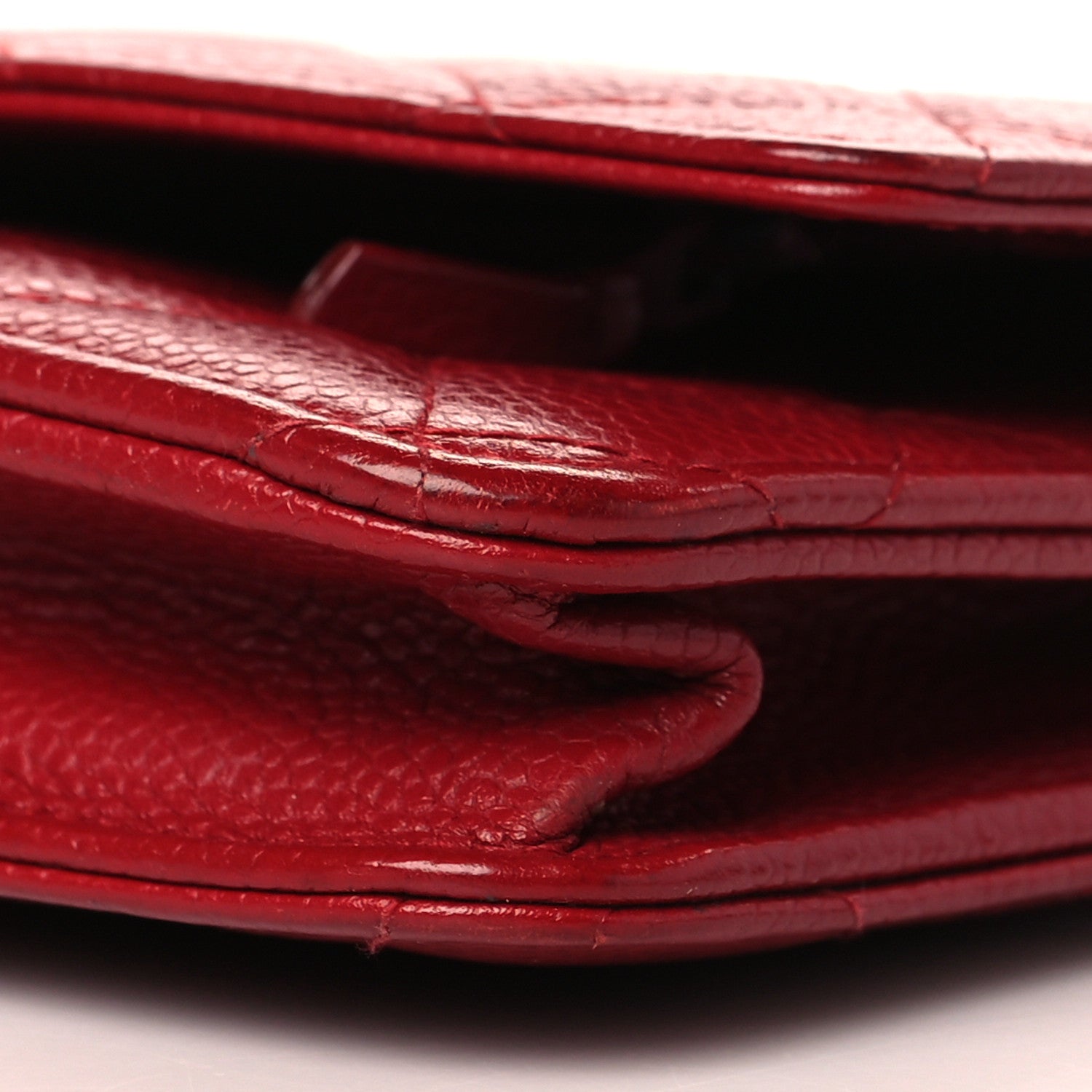 Chanel Caviar Quilted Wallet On Chain WOC Red 10 of 10