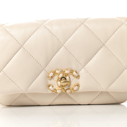 Chanel Lambskin Quilted Chanel 19 Waist Bag Light Beige 8 of 10